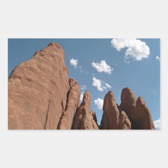 Sandstone Fins Utah Desert Photo Rectangular Sticker (Front)