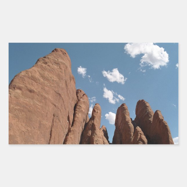 Sandstone Fins Utah Desert Photo Rectangular Sticker (Front)