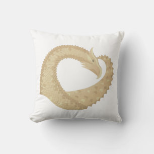 Sandstone heart dragon on white cushion