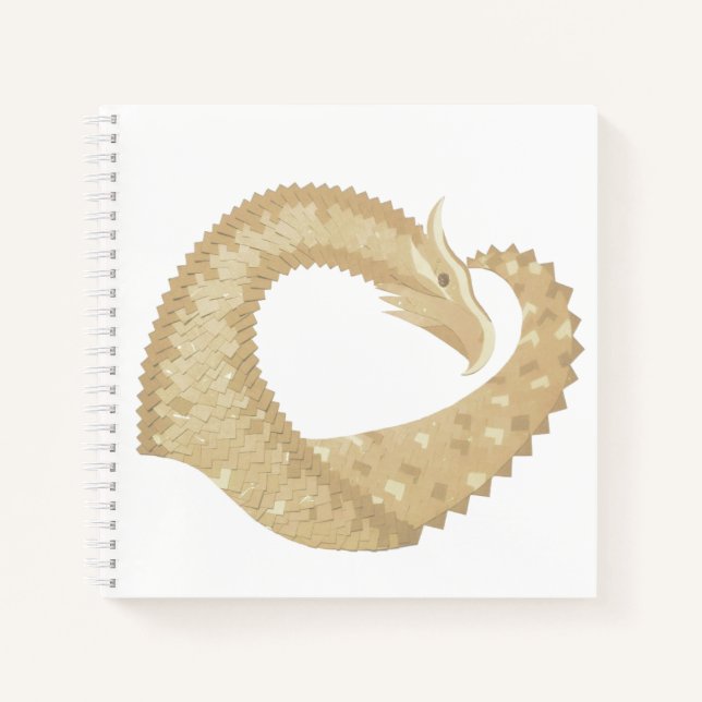 Sandstone heart dragon on white notebook (Front)