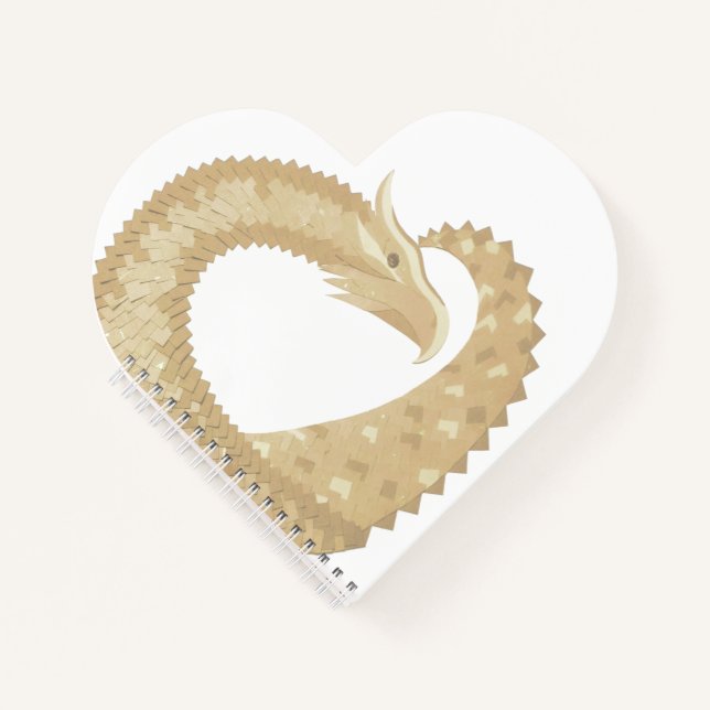 Sandstone heart dragon on white notebook (Front)