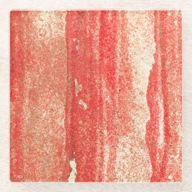 Sandstone Red Glass Coaster (Front)