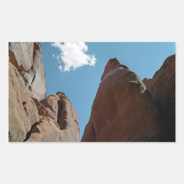Sandstone Rock Fins Utah Desert Photo Rectangular Sticker (Front)