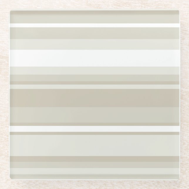 Sandstone stripes glass coaster (Front)