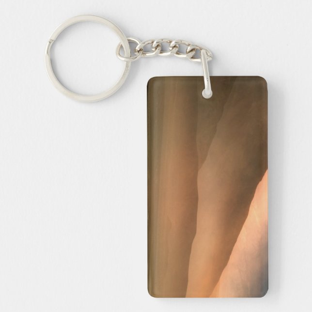 Sandstorm at Mesquite Sand Dunes, Sunset Key Ring (Front)