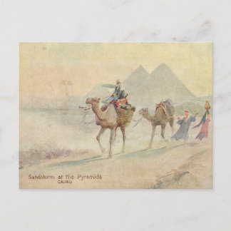 Sandstorm at Pyramids Postcard