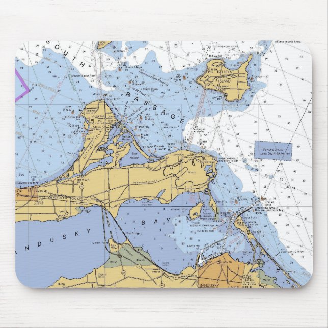 Sandusky Bay, OH  Erie Nautical Chart Mousepad (Front)