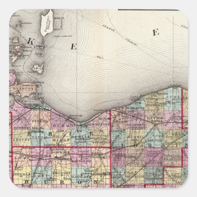 Sandusky, Seneca, and Summit Counties Square Sticker (Front)