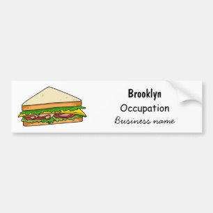 Sandwich cartoon illustration bumper sticker