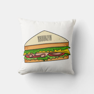 Sandwich cartoon illustration cushion