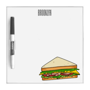 Sandwich cartoon illustration  dry erase board