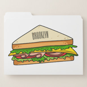 Sandwich cartoon illustration file folder