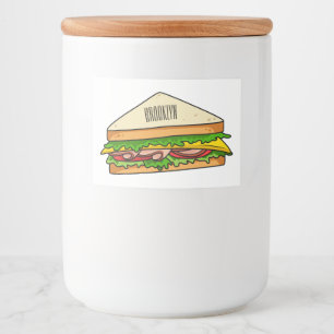 Sandwich cartoon illustration food label