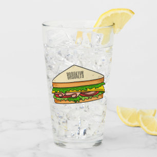 Sandwich cartoon illustration glass
