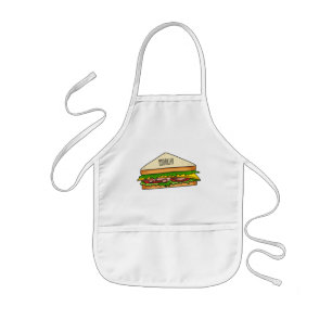 Sandwich cartoon illustration kids apron