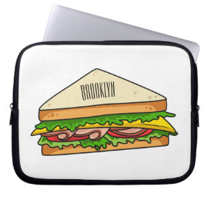 Sandwich cartoon illustration  laptop sleeve