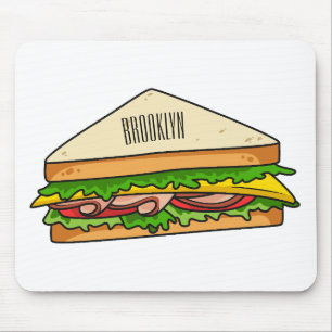 Sandwich cartoon illustration mouse pad