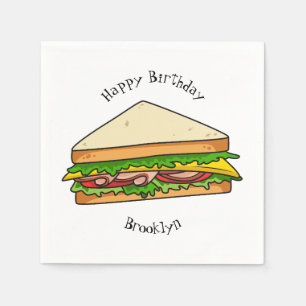 Sandwich cartoon illustration  napkin