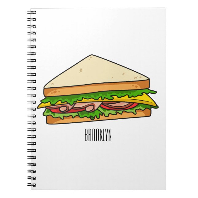 Sandwich cartoon illustration  notebook (Front)