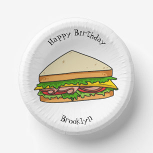 Sandwich cartoon illustration paper plate