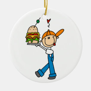 Sandwich Connoisseur Stick Figure Ceramic Tree Decoration