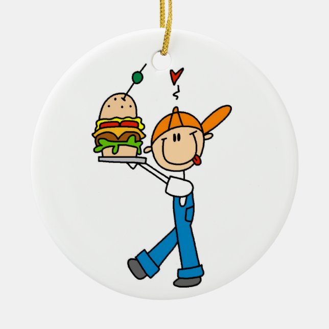 Sandwich Connoisseur Stick Figure Ceramic Tree Decoration (Front)