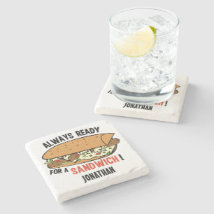 Sandwich custom name stone coaster