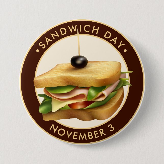 Sandwich Day 7.5 Cm Round Badge (Front)