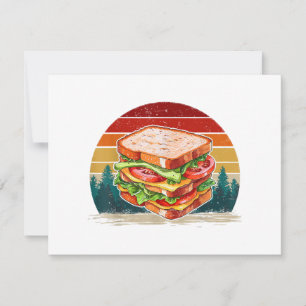 Sandwich Food Vintage Style Distressed Retro Sandw Holiday Card