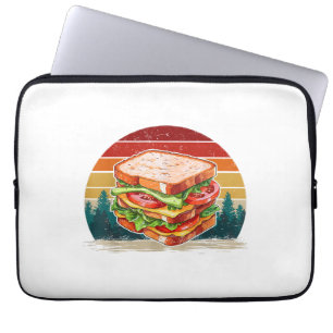 Sandwich Food Vintage Style Distressed Retro Sandw Laptop Sleeve