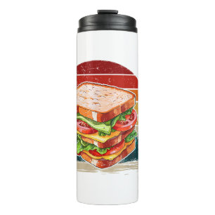 Sandwich Food Vintage Style Distressed Retro Sandw Thermal Tumbler