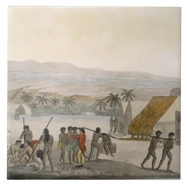 Sandwich Islands - a Westerner negotiating for sto Ceramic Tile (Front)