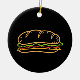 Sandwich Lining Ceramic Ornament