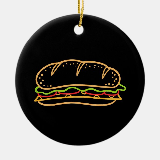 Sandwich Lining Ceramic Ornament (Front)