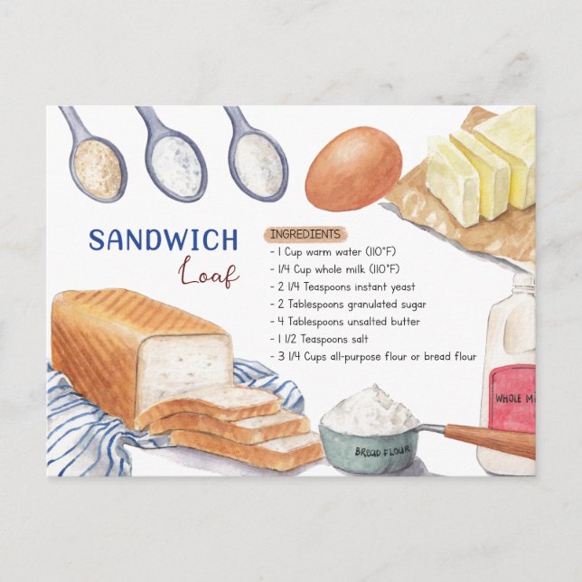 Sandwich Loaf Recipe Postcard (Front)