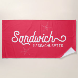 Sandwich Massachusetts Nautical Beach Towel