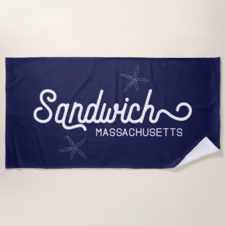 Sandwich Massachusetts Nautical Beach Towel