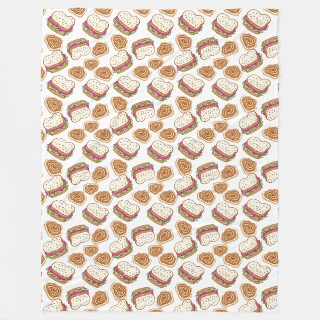 sandwich patterns fleece blanket (Front)