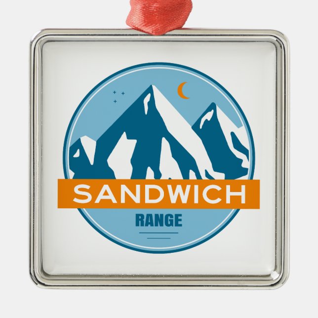 Sandwich Range New Hampshire Stars Moon Metal Ornament (Front)