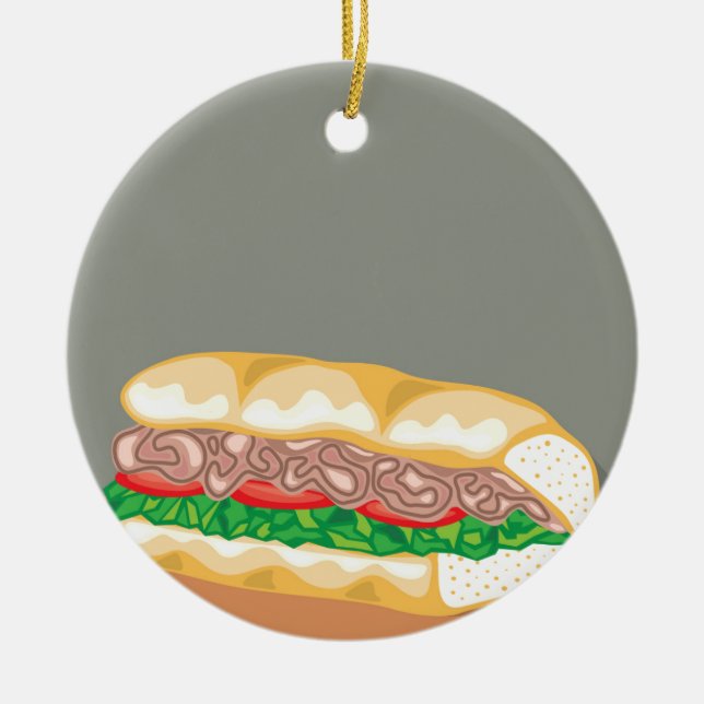 Sandwich Vector Ceramic Ornament (Front)