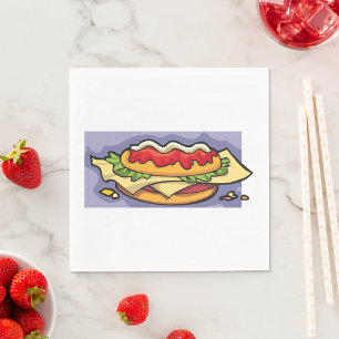 Sandwich with Lettuce Cheese and Sauce Napkin
