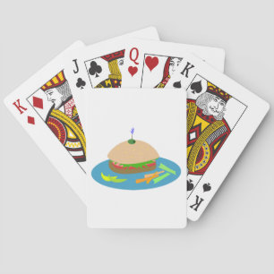 Sandwich with Veggie Sides Fun Food  Playing Cards