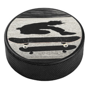 sandwiched skateboard hockey puck