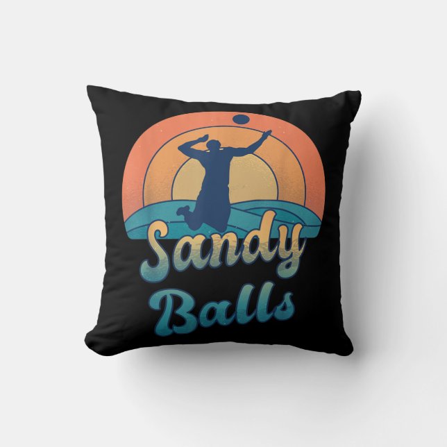 Sandy Balls for a Beach Volleyball Player  Cushion (Front)