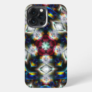 Sandy base with shapes in dark colours and lightin iPhone 13 pro max case