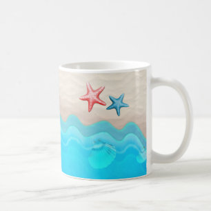 Sandy Beach And Starfish Coffee Mug