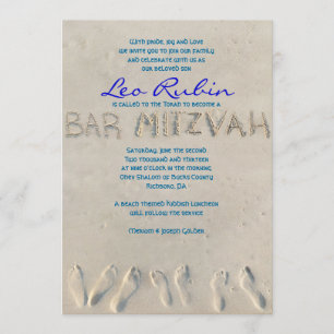 SANDY BEACH Bar Mitzvah Invitation