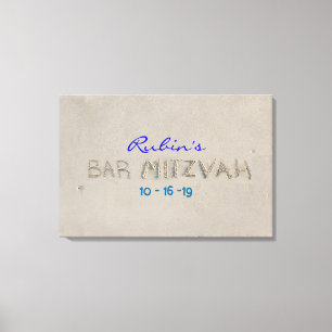 SANDY BEACH Bat Mitzvah Memory Sign-In Board Canvas Print