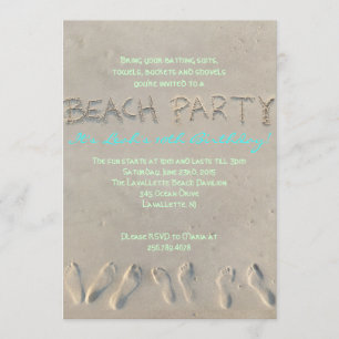SANDY BEACH Birthday Party Invitation