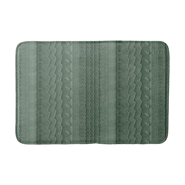 Sandy Beach Car Tire Trace Green Bath Mat (Front)